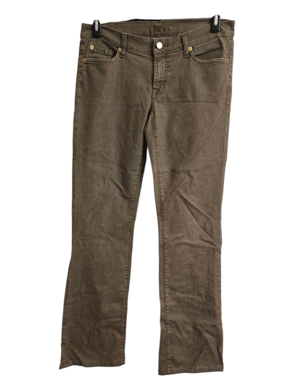 7 For All Mankind Olive Green Bootcut Earthy Western Style Jeans 30